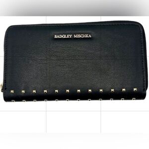 Badgley Mischka Black Wallet with Studded Accents